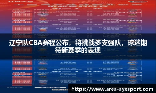 辽宁队CBA赛程公布，将挑战多支强队，球迷期待新赛季的表现