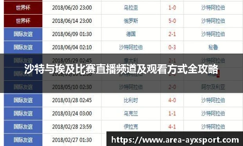 沙特与埃及比赛直播频道及观看方式全攻略